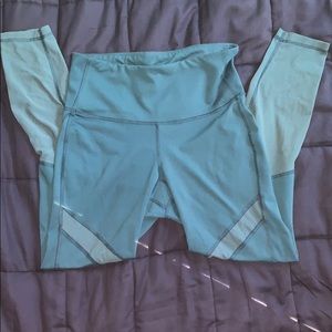 Dark Teal Workout Leggings with Mesh